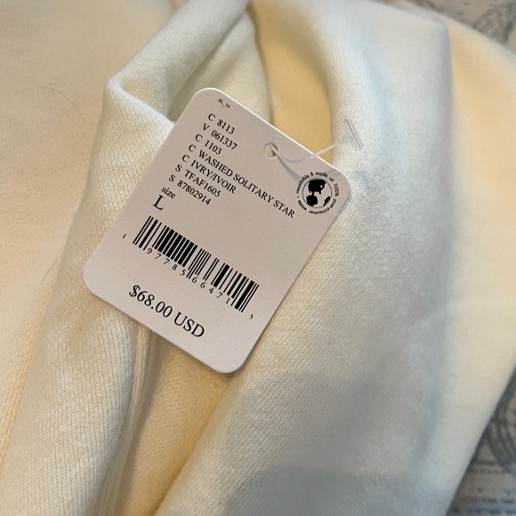 FREE PEOPLE x Desert Dreamer  BARCELONA SWEATSHIRT in Ivory NWT sz L - Picture 12 of 12